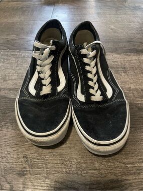Vans Black and White Old Skool Low Top Sneakers